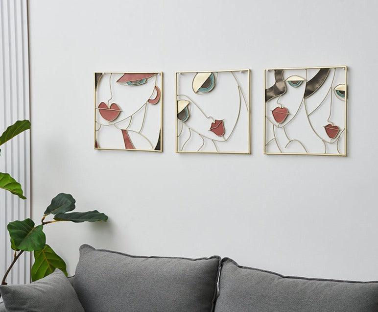Lana Modern Woman Metal Wall Art - BLISOME