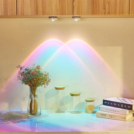 Levon Multicolored Sunrise Puck Light – Compact Mood Lighting