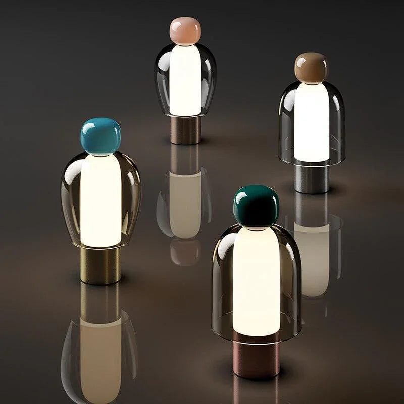 Loelle Italian Glass Dome Rechargeable Table Lamp – Elegant