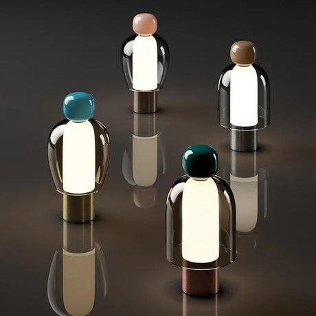 Loelle Italian Glass Dome Rechargeable Table Lamp – Elegant