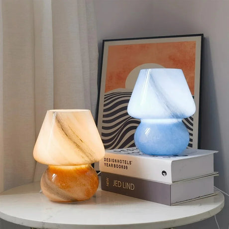 Milky Way Mushroom Glass Table Lamp – Celestial Glow
