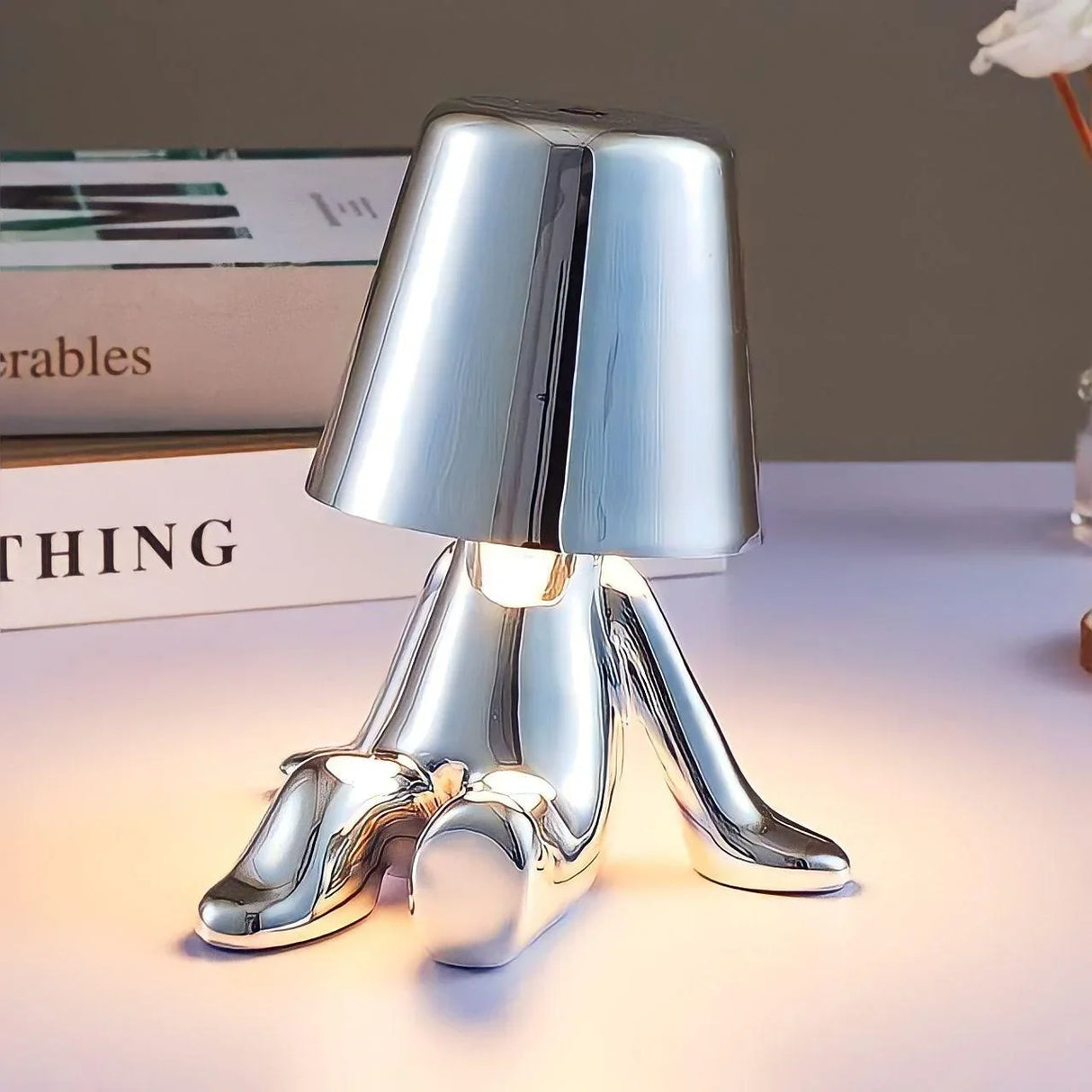 Muse Thinker Little Man Rechargeable Table Lamp - BLISOME