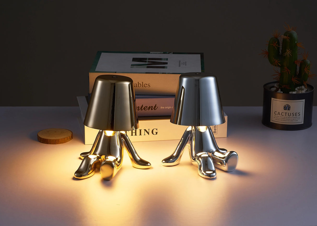 Muse Thinker Little Man Rechargeable Table Lamp - BLISOME