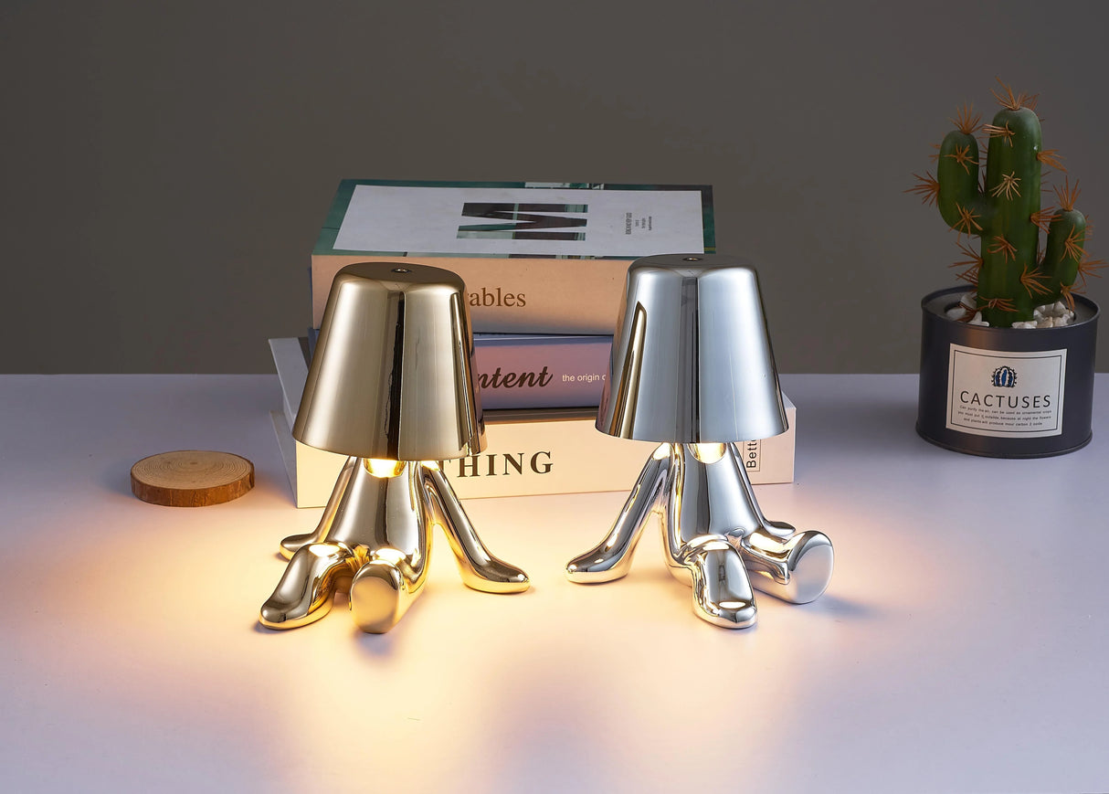 Muse Thinker Little Man Rechargeable Table Lamp - BLISOME