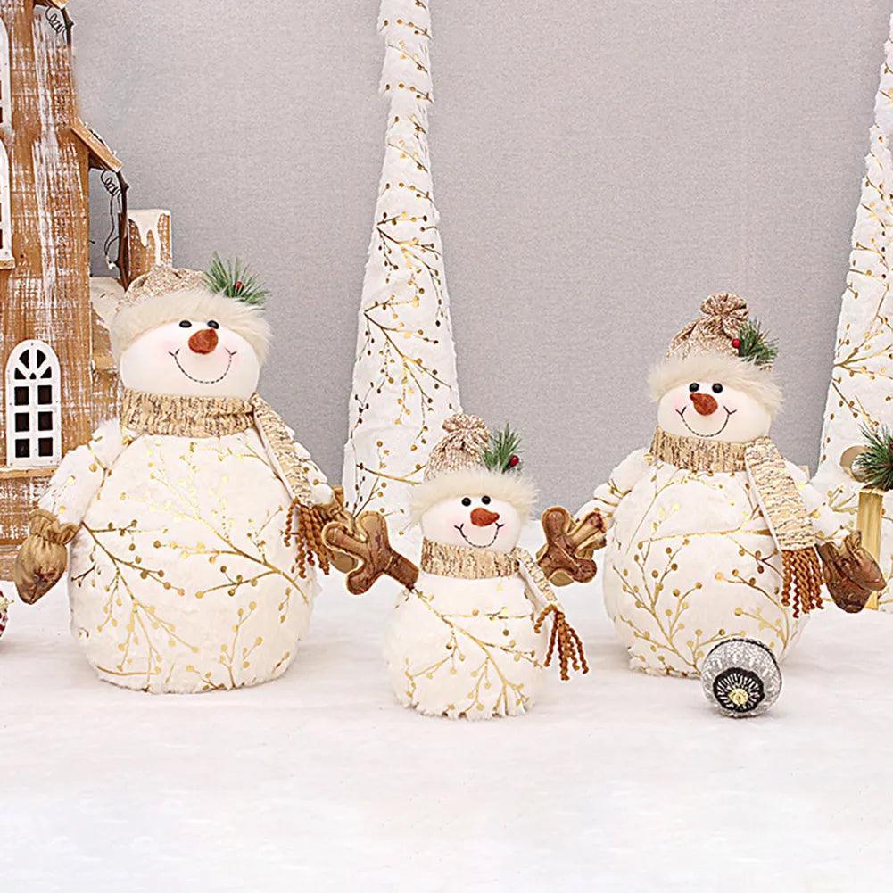 Noel Golden Snowman Plush Shelf Decor - BLISOME