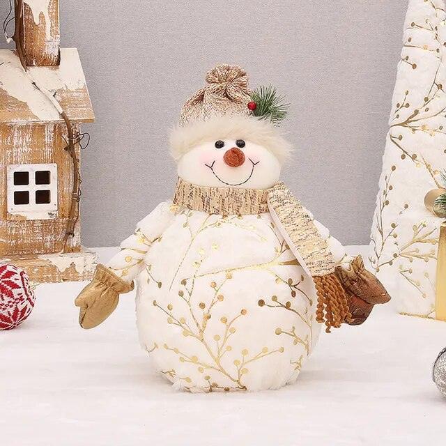Noel Golden Snowman Plush Shelf Decor - BLISOME