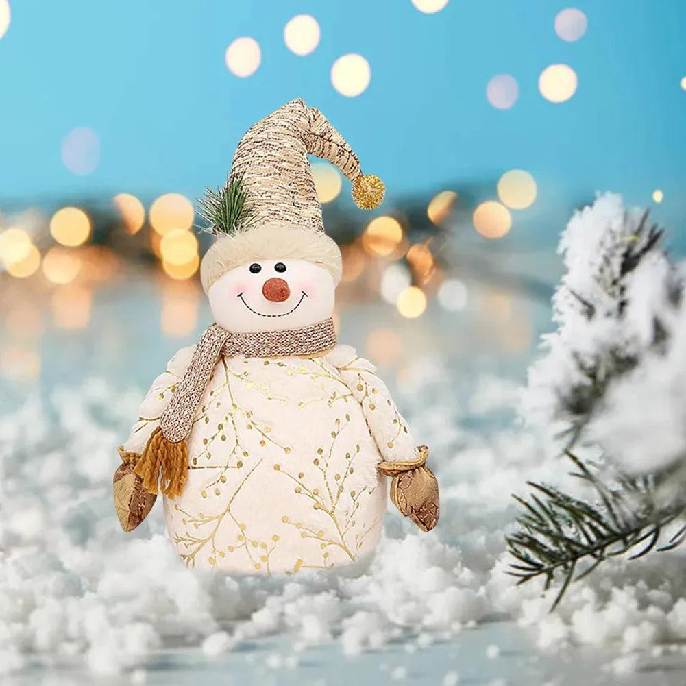 Noel Golden Snowman Plush Shelf Decor - BLISOME