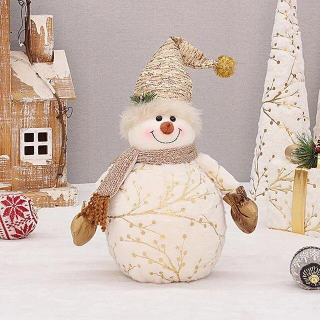 Noel Golden Snowman Plush Shelf Decor - BLISOME