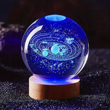Unique Solar System Moon Nightlight Crystal Glass Light