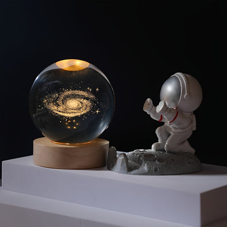 Unique Solar System Moon Nightlight Crystal Glass Light