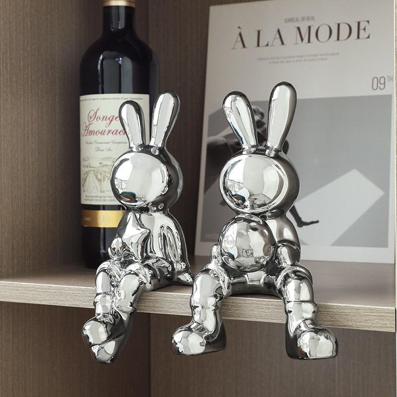 Space Bunny Love Statue Shelf Decor - BLISOME