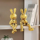 Space Bunny Love Statue Shelf Decor – Whimsical Astronaut Accent