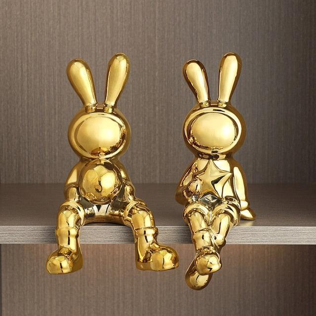 Space Bunny Love Statue Shelf Decor - BLISOME