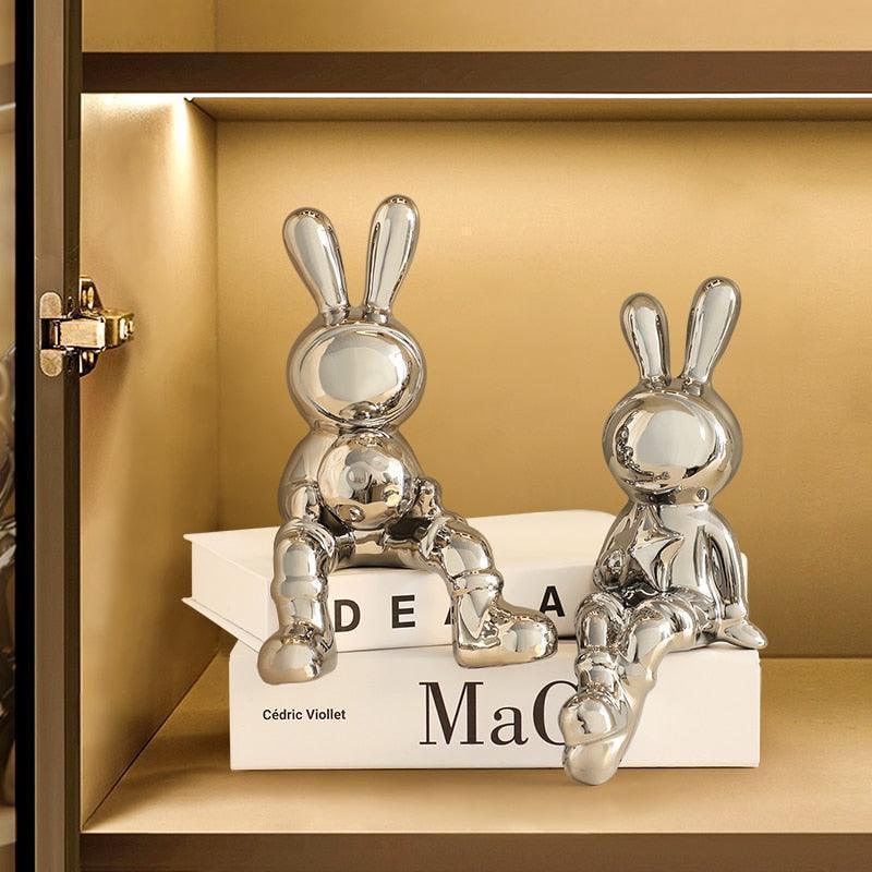 Space Bunny Love Statue Shelf Decor - BLISOME