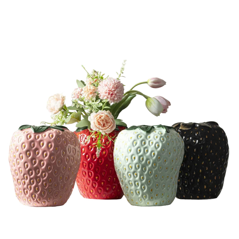 Strawberry Bliss Ceramic Vase - BLISOME