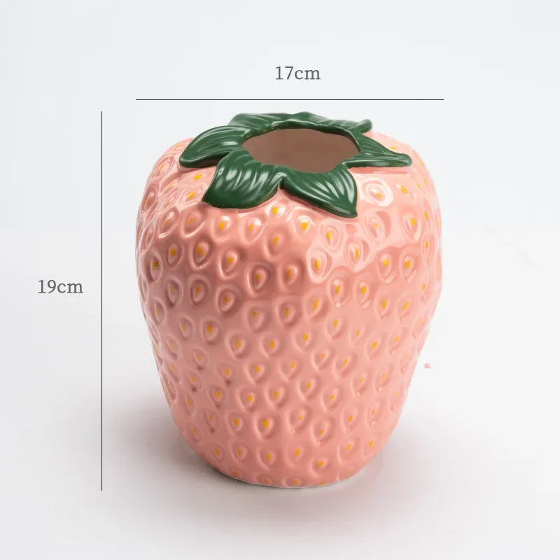 Strawberry Bliss Ceramic Vase - BLISOME