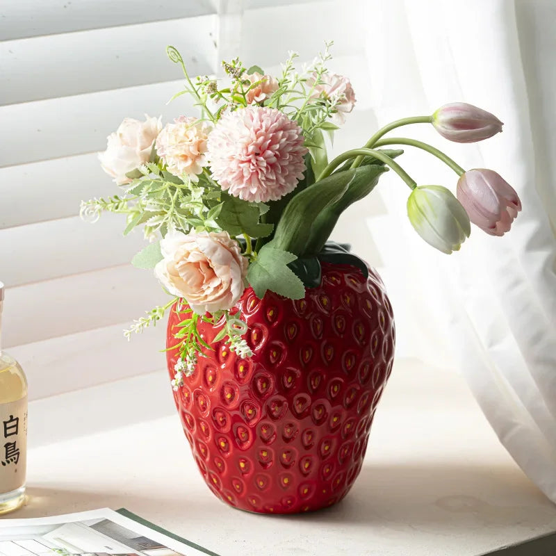 Strawberry Bliss Ceramic Vase - BLISOME