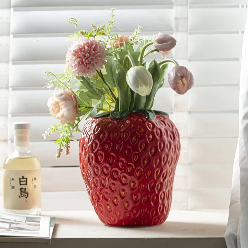 Strawberry Bliss Ceramic Vase - BLISOME