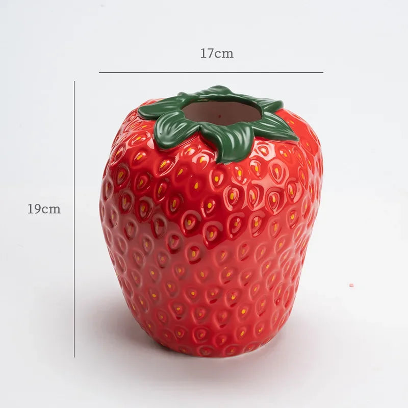 Strawberry Bliss Ceramic Vase - BLISOME