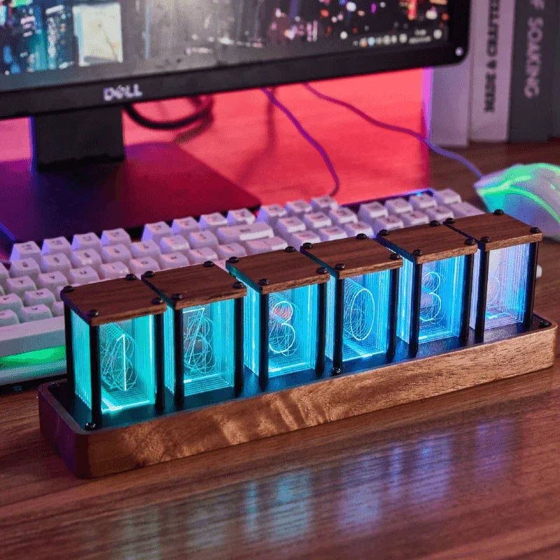 Tron Wooden RGB Clock - BLISOME