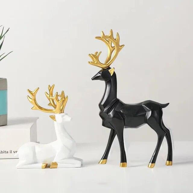 Vixen Reindeer Statue Shelf Decor Set - BLISOME