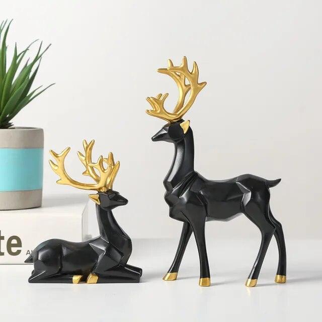 Vixen Reindeer Statue Shelf Decor Set - BLISOME