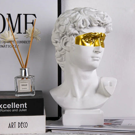 David Gold Mask Greek Statue - BLISOME