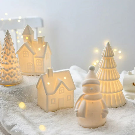 Festive Ceramic Light Up Statue Collection – Glowing Holiday Decor