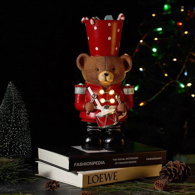 Mr. Cocoa Nutcracker Bear Statue – Festive Holiday Decor