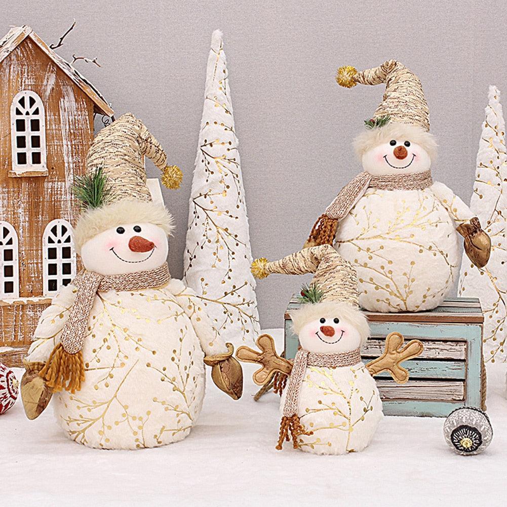Noel Golden Snowman Plush Shelf Decor - BLISOME