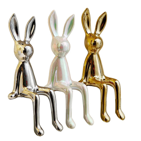 Robby Rabbit Shelf Decor – Whimsical Ceramic Bunny Sculpture