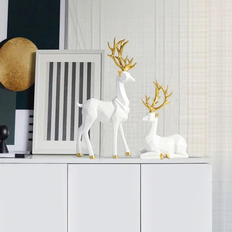 Vixen Reindeer Statue Shelf Decor Set - BLISOME